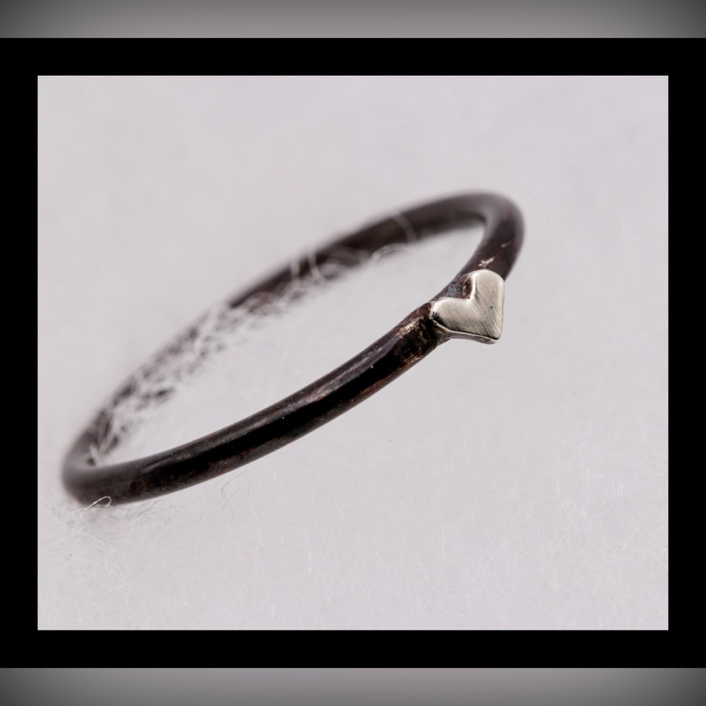 Sterling Silver Tiny Heart Ring Size 7.5 | Minimalist Stackable | Handmade - NWT - Picture 11 of 15